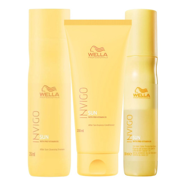 Kit Wella Invigo Sun Pós Sol Sh 250ml + Cond 200ml E Spray Kit Wella Invigo Sun Pós Sol Sh 250ml + Cond 200ml E Spray