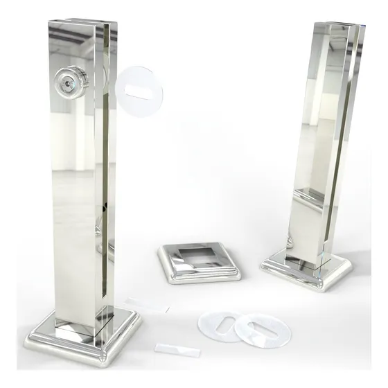 18 Coluna Torre Guarda Corpo Inox 30 Cm 1 Furo Corrimão