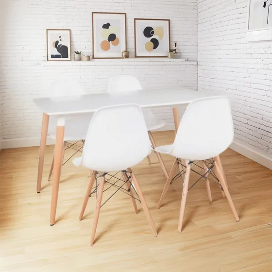 Combo Eames Mesa 120 X 80 + 4 Sillas Eames  - Living Style