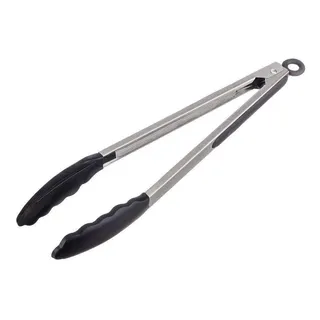 Pegador Silicone E Inox Carne Churrasco Salada Pinça 25 Cm Pegador Silicone E Inox Carne Churrasco Salada Pinça 25 Cm