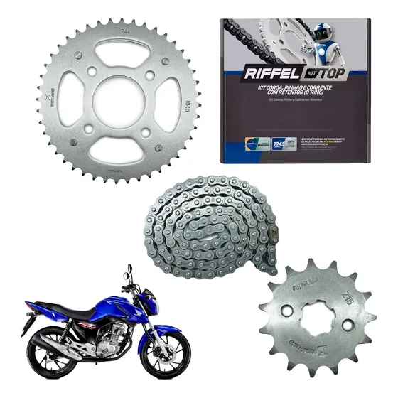 Kit Relação Cg Titan Fan 160 2016 A 2023 Riffel Com Retentor