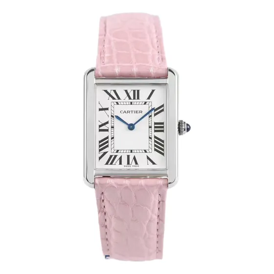 Cartier Tank Quartz Women's Pink Strap Square   31 Mm