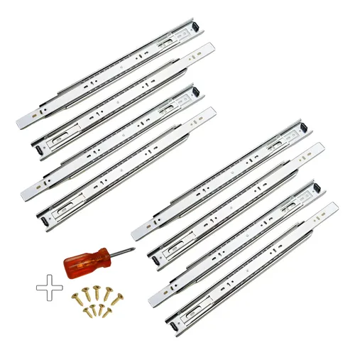 Kit 4 Pares Corrediça Telescópica Larga 45x400mm - Soprano