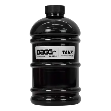 Garrafa Galão De Água Dagg Tank 2l Squeze Academia De Treino Cor Preto