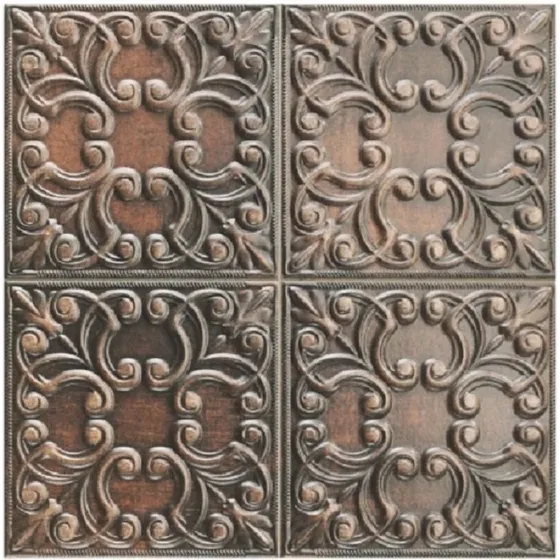 Recubrimiento Vintage Cobrizo Metálico 44x44 Pack De 6 Pzas