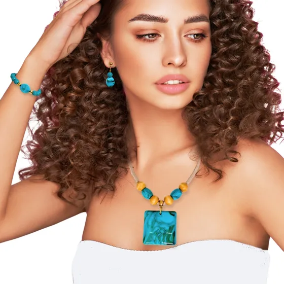 Kit Colar Corda Náutica Pulseiras Brinco Moda Boho Artesanal