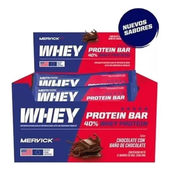 Suplemento en barra MervickLab Carbohidratos sabor chocolate x 65g 12 unidades por caja