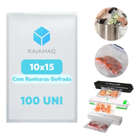 Embalagem Gofrada 10x15 Saco Ranhura Seladora A Vácuo 100 Un