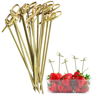 Espeto Bambu Aperitivo Decorativo Festas Nó 15cm Com 300 Uni Espeto Bambu Aperitivo Decorativo Festas Nó 15cm Com 300 Uni
