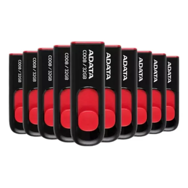 Kit Global Pc 10pz Usb Adata C008 16gb Negro Y Rojo Mayoreo