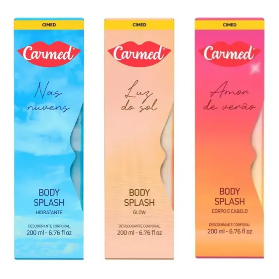 Kit 3x Body Splash Carmed - Fragrância Nas Nuvens - Amor De Verão - Luz Do Solperfume Edição Limitada 200ml - Kit Com Uma (1) Unidade De Cada Perfume