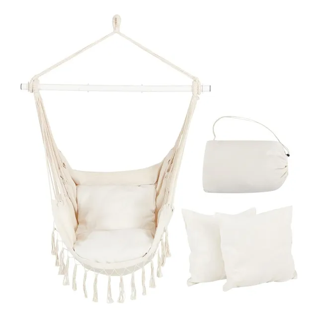 Silla Hamaca Paraguaya C/amohadones Fleco Calidad Premium