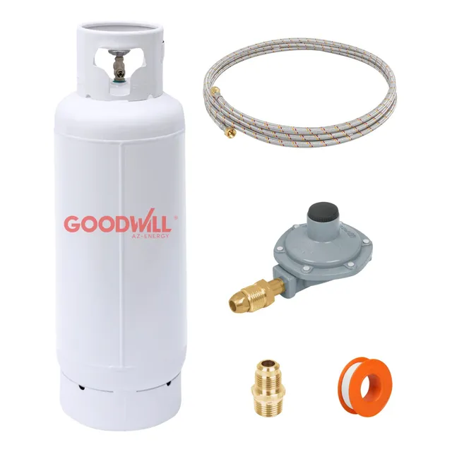 Tanque De Gas Lp Vacio 20 Kg Kit Regulador+manguera Gas 3m