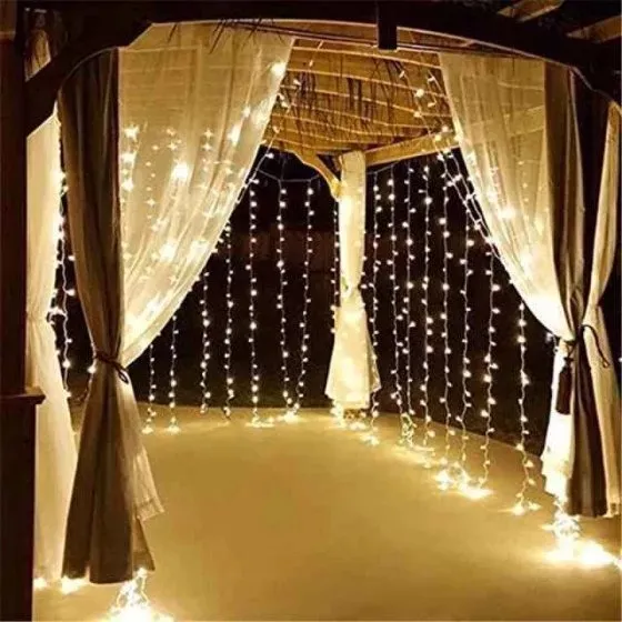 Cortina Lluvia 3x3 Mtrs 304 Led Calido Exterior Deco Eventos