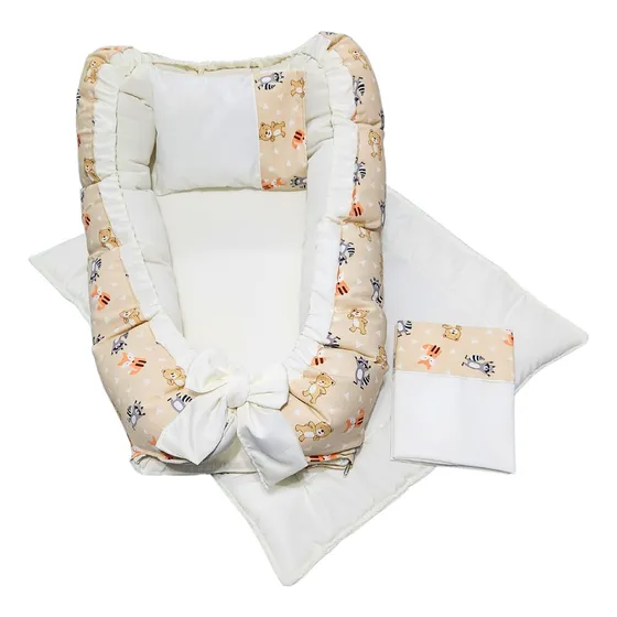 Nidito Para Bebe + Almohada + Funda + Sabana + Acolchado