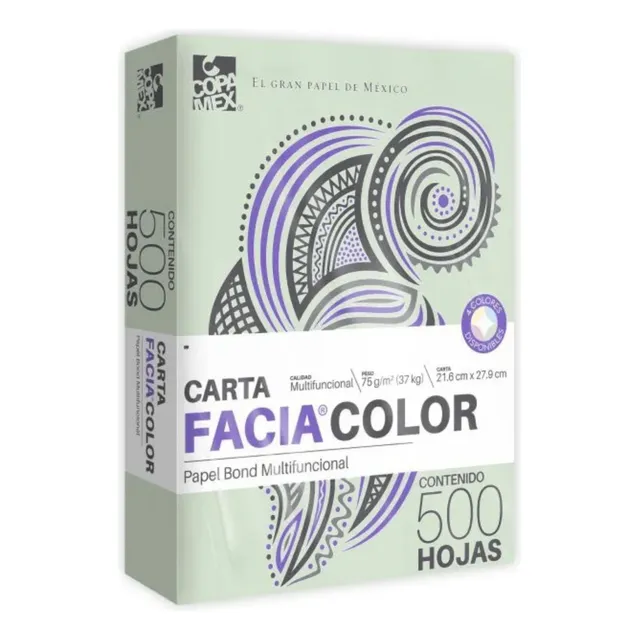 Papel Bond Verde Carta Paquete Con 500 Hojas