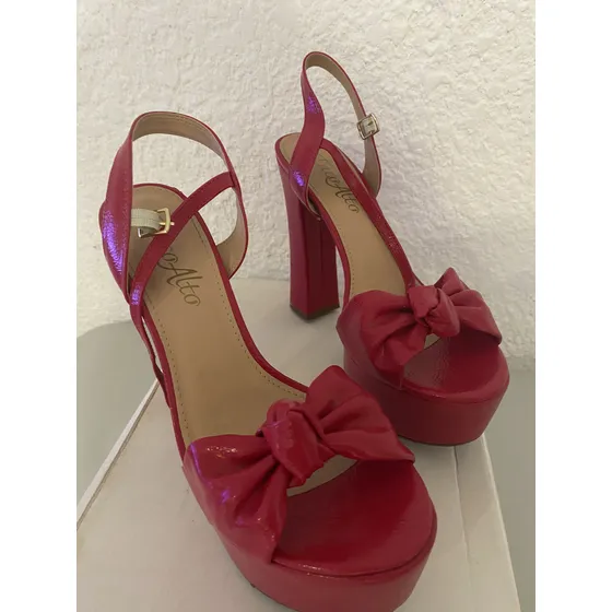 Sandalias Fucsia Taco Alto