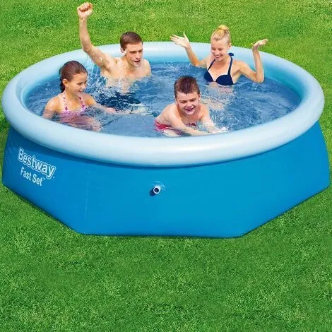 Piscina Bestway Redonda 244x66cm Paredes Reforzadas Azul 