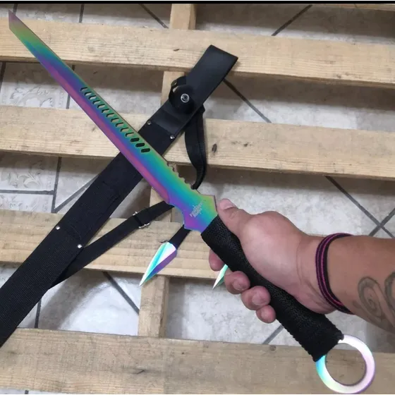 Espada Katana Ninja Coleccionable Caza+ Forro + Filo