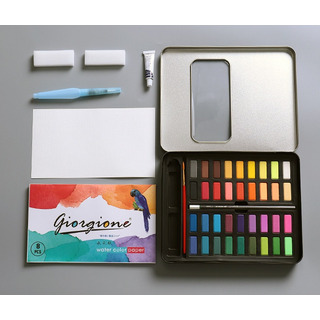 Conjunto Kit 36 Profissional Aquarelas Cores Desenho Conjunto Kit 36 Profissional Aquarelas Cores Desenho