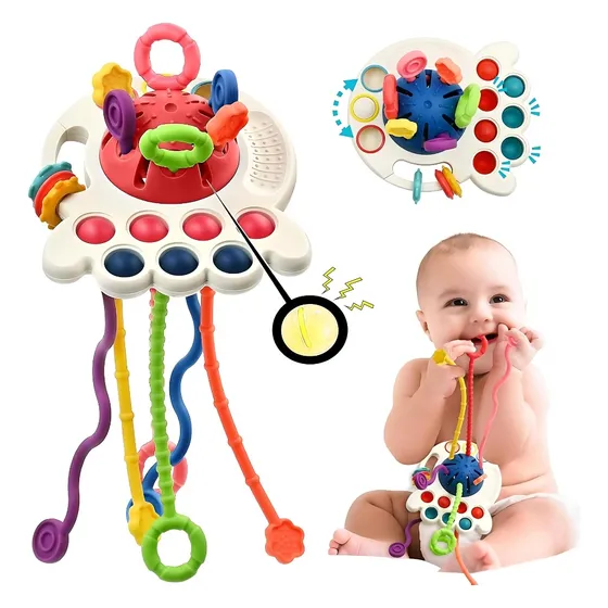 Juguete Sensorial Para Bebes 4 En 1 Rasca Encias Pop It