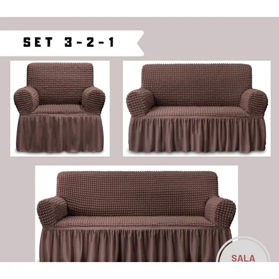 Forros Para Muebles De Sala Tela Ajustable Kit 3 Piezas