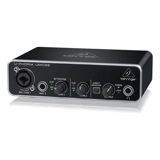 Interfaz De Audio Usb U-phoria Umc22 Behringer Negra