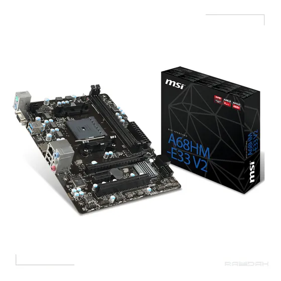 Placa Mãe Ddr3 Msi A68hm-e33 V2 Suporta Até 32gb Fm2+ Cor Preto / Placa Mãe