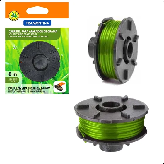 Kit 2 Carretel Roçadeira Aparador Grama Fio Nylon Tramontina