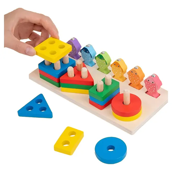 Juego De Pesca Magnético Y Encaje Juguete Madera Para Niños