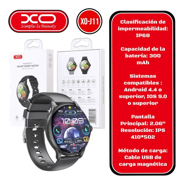 Reloj Smartwatch Inteligente Amoled 2.06 Deportivo Xo-j11 Xo