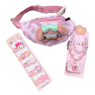 Set Beaty My Melody Hebillas-collar C/camara-riñonera Set Beaty My Melody Hebillas-collar C/camara-riñonera