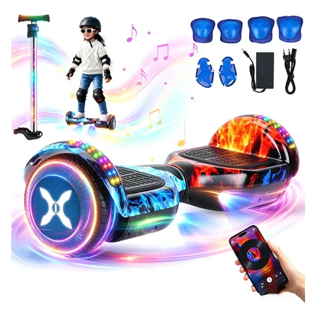 Hoverboard Elétrico Skate Kit Acessórios Com Bluetooth E Led Gelo E Fogo