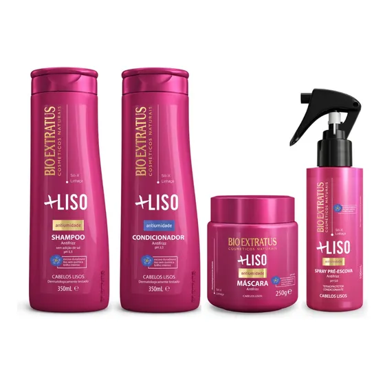 Kit 4 Produtos +liso Bio Extratus - 350ml