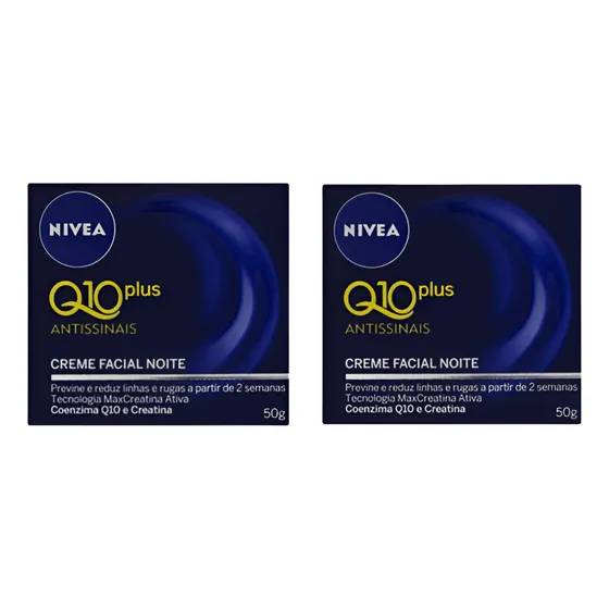 Creme Nivea Q10 Power Noturno Antissinais 50g Kit C/2 Unid