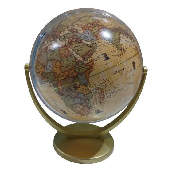 Globo Terraqueo Sepia Multigiro 20 Cm Mapa Politico Plastico