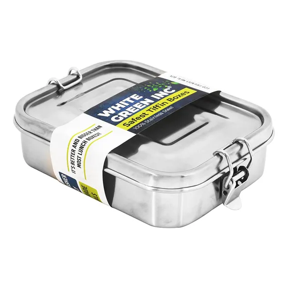 Wg Inc Pequeño Caja De Acero Inoxidable Bento Envase, Ftxda