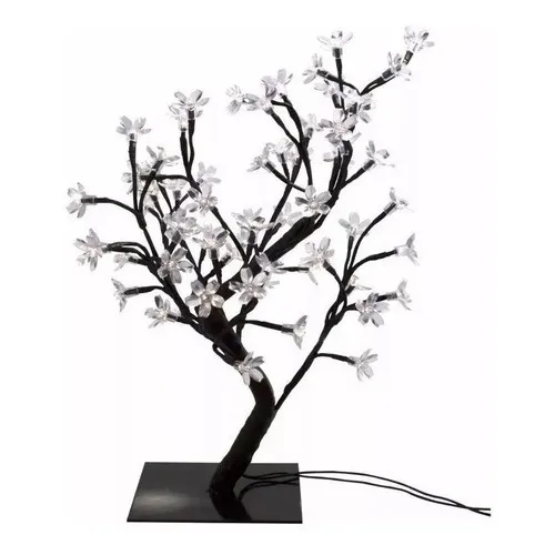 Luminária Árvore De Led Cerejeira Abajur 48 Leds Mesa 110v