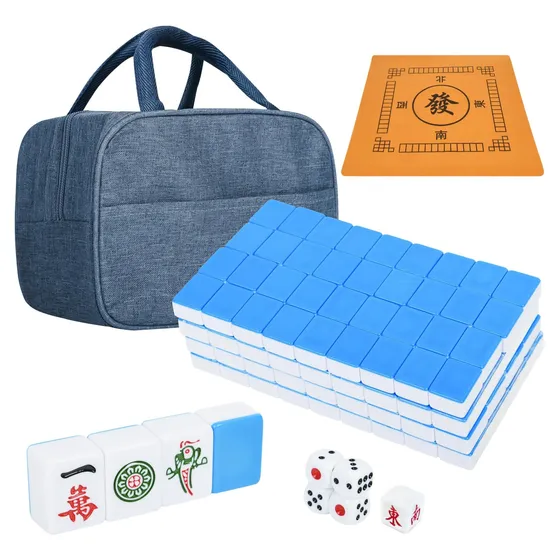 Twbtc Azul Chino Smill Sets Mahjong, 144 + 8 Malditos De En