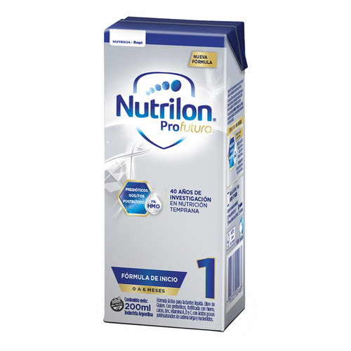 Leche de fórmula líquida Nutricia Bagó Nutrilon Profutura 1  en brick de 200mL por 30 unidades - 0  a 6 meses