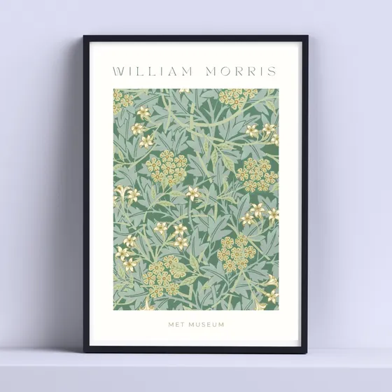 Cuadro Wiliam Morris Verde Deco 30x40cm Listo P Colgar