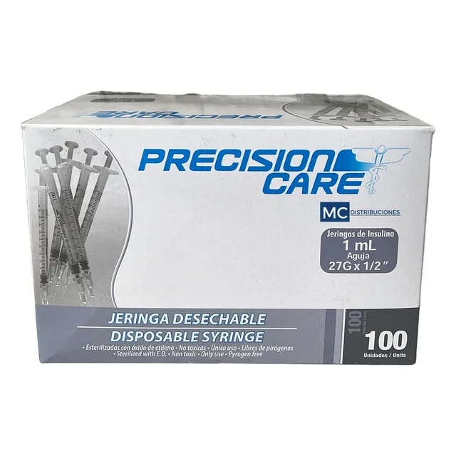 Jeringa Insulina 1ml X 27g X 1/2