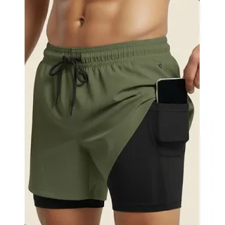 Shorts 2 Em 1 Térmico De Compressão Bolso Secreto Academia
