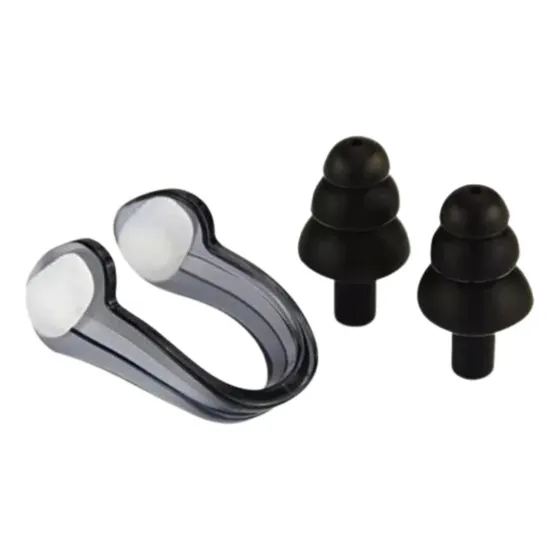 Set De Natación Tapón De Oídos + Pinza Para Nariz Antideslizante Silicona Suave Reutilizable Protección Agua Piscina Playa Buceo Adultos Niños Colores Variados