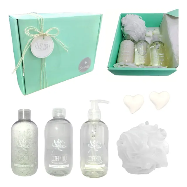 Set Spa Mujer Regalo Jazmín Con Sales Jabón Esencia Box N25