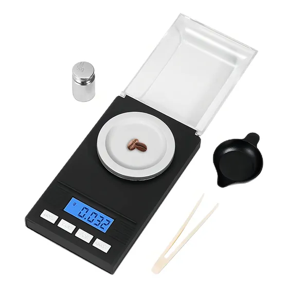 Báscula de Miligramos Digital de Alta precisión con pantalla LCD de 50 g/0,001 g de bolsillo con capacidad máxima de 50 g Fnbrli High precision digital