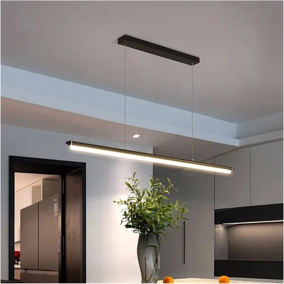 Lampara Colgante Moderna Minimalista Led Mesa Comedor Larga