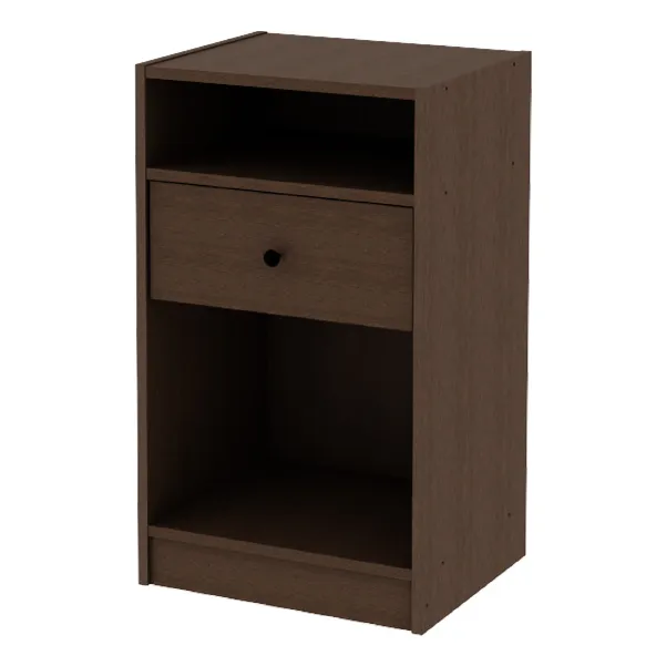 MESA DE LUZ MADRID* 1 CAJON Y 2 ESPACIOS*BLANCO Y WENGE*HOY! ACABADO LAQUEADO COLOR WENGUE