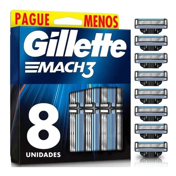 Repuesto Máquina De Afeitar Gillette Mach3 Con 8 Unidades