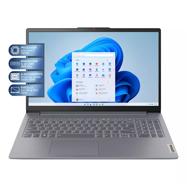 Laptop LENOVO IdeaPad Intel Core i7 13620H 16GB RAM 512GB SSD 15.6" Touchscreen Windows 11 Home Teclado en Español